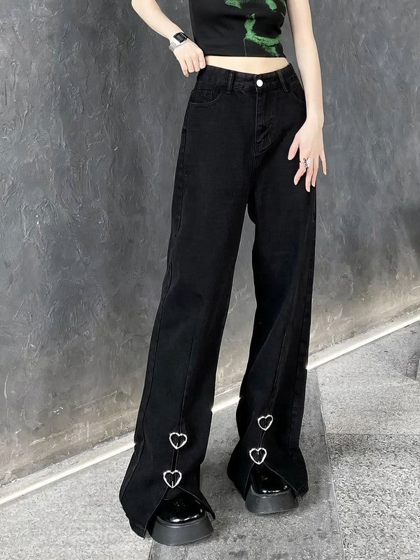 Dark Heart Split Jeans